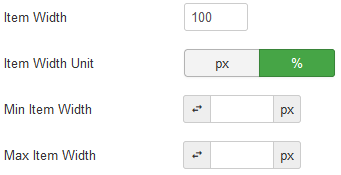 Set the item width