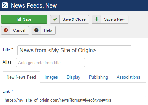 Create a feed entry