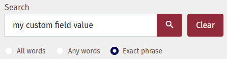 Search custom fields