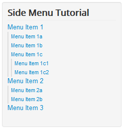 The initial menu